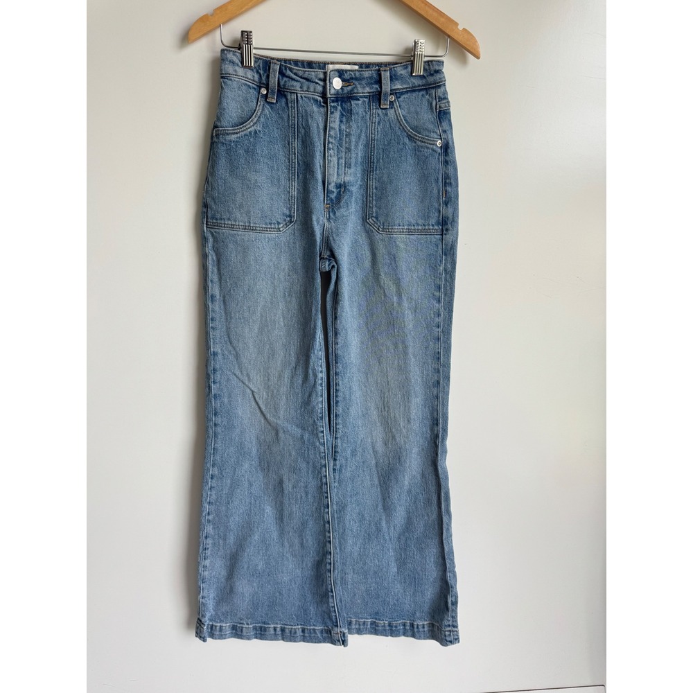Rollas Eastcoast Flare Jeans Light Wash High Rise Boho 70s Retro Size 27 wide
